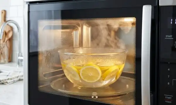 Nettoyer son micro-ondes incrusté en 3 minutes avec de l’eau et des zestes de citron